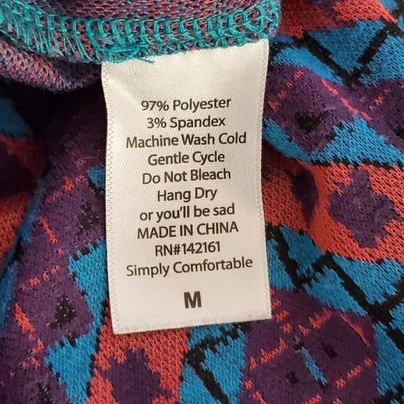 LuLaRoe Amelia Women's Dress Geometric Print A-Line Dress Medium Pleated Pockets - Picture 6 of 7